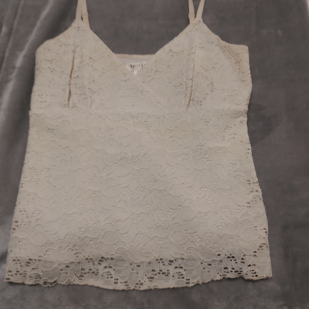 White House Black Market Lace Camisole in White